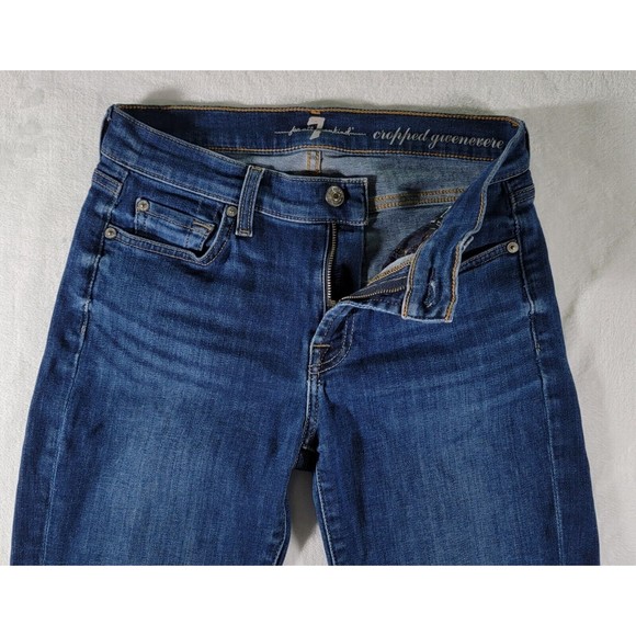 7 For All Mankind Cropped Gwenevere Size 27 Ankle Low Rise Straight Womens Jeans - Picture 4 of 16